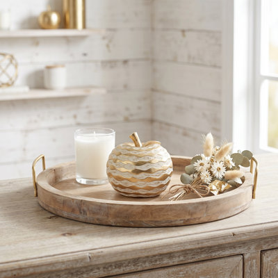 Textured Gold Apple Ornament