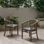 Chaises d'extérieur gris foncé avec coussins en cachemire, fabriquées en bois pour une expérience de rembourrage de salle à manger, impression durable