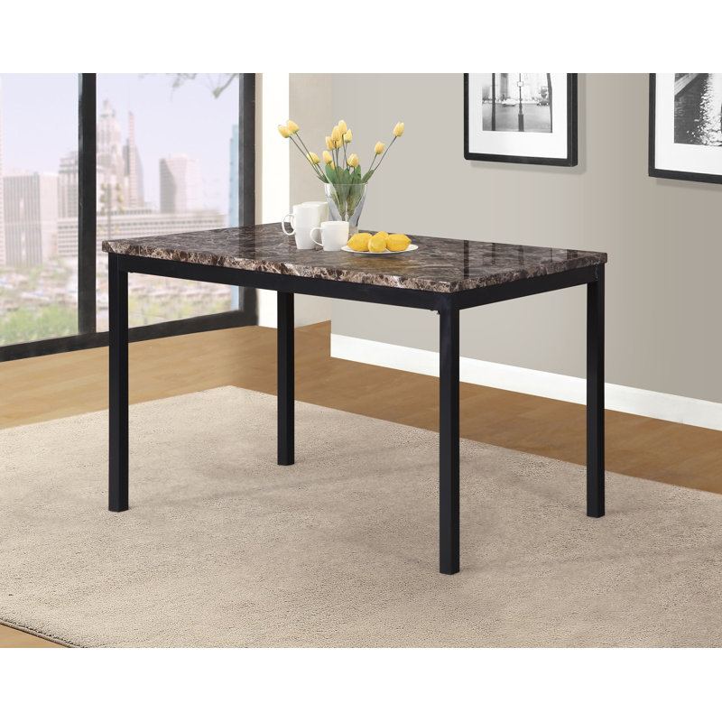 Bueschel 4 - Person Dining Set , Black, Black Marble