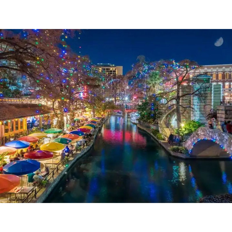 A San Antonio Holiday by Beth Sheridan, 24" H x 32" W x 1.5" D, No Mat, Wrapped Canvas