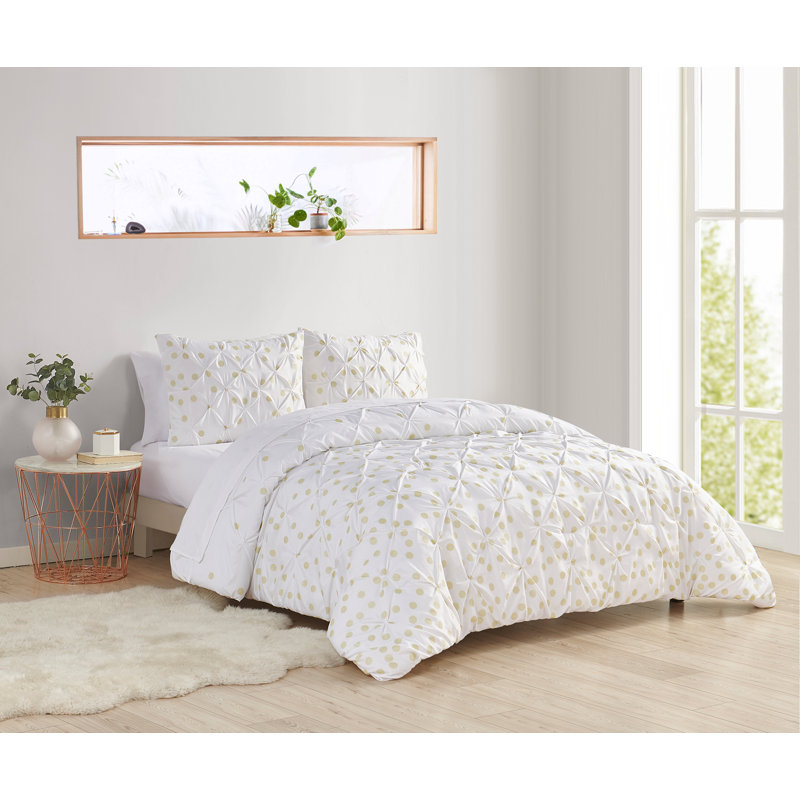 Ensemble d'édredon en microfibre 7 pièces moderne et contemporain, Ivoire, Très grand édredon + 6 pièces supplémentaires