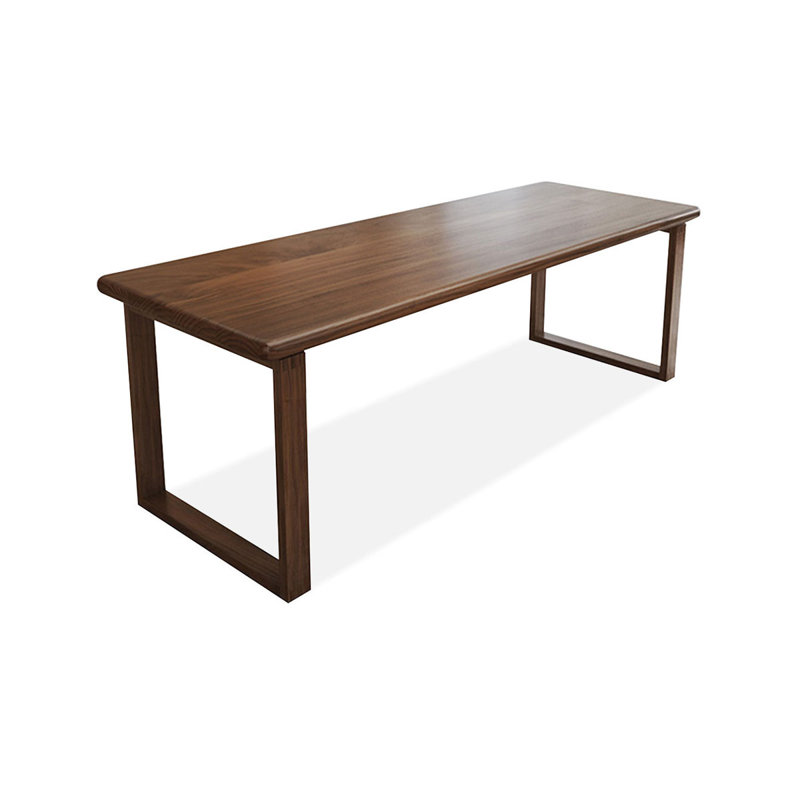 Bureau rectangulaire en bois massif noyer clair, H 29,53 po x l 62,99 po x P 27,56 po