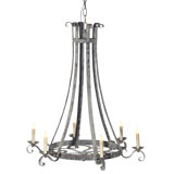 Piccolo 6 - Light Candle Style Wagon Wheel Chandelier