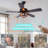 52" Vintage Tiffany-Style Stained Glass Ceiling Fan With Remote Control, 6 Speeds, Reversible