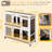 Wooden Two-Story Rabbit Hutch with Waterproof Roof, Wheels, and Pull-Out Trays for Small Animals