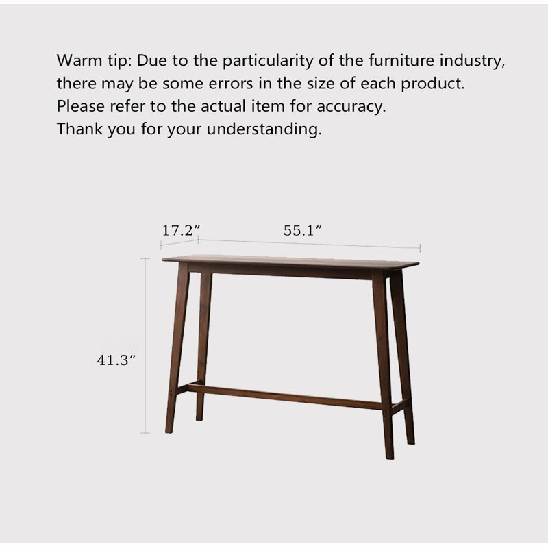 Table de bar Nordic, H 41,34 po x L 55,12 po x l 17,72 po