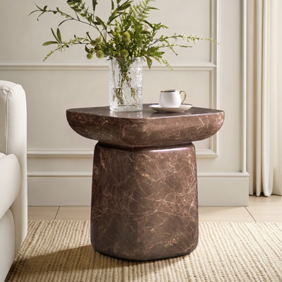Table de bout moderne en béton 19,75 po Avin Alduara