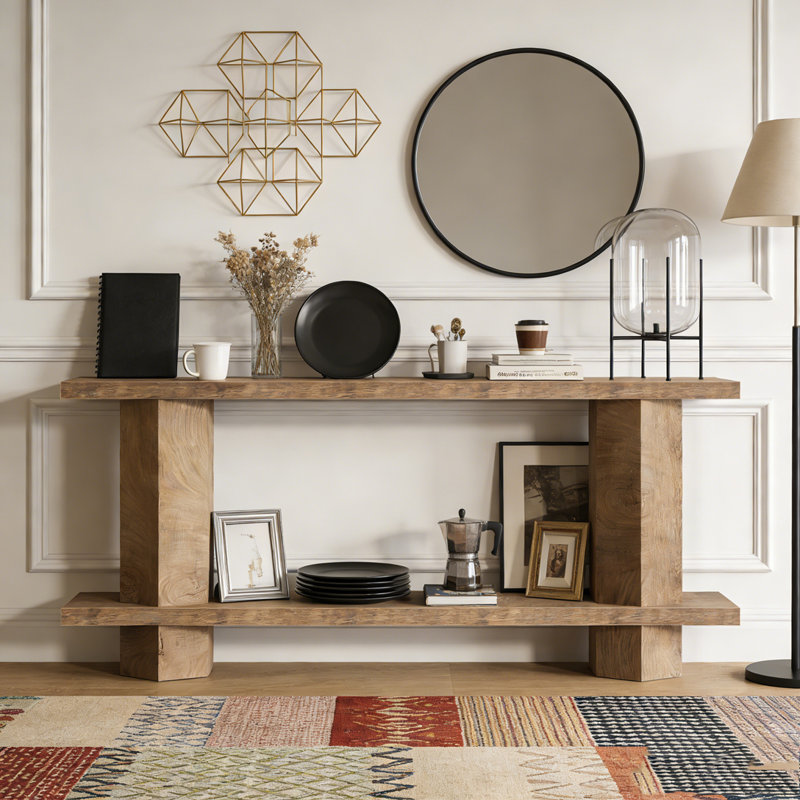 2-Tier Hallway Sofa Table Behind Couch