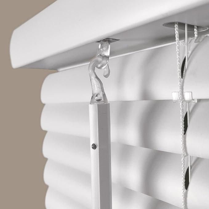  1 Inch Cordless Vinyl Light Filtering Mini Blinds, 32.5"W x 60"L