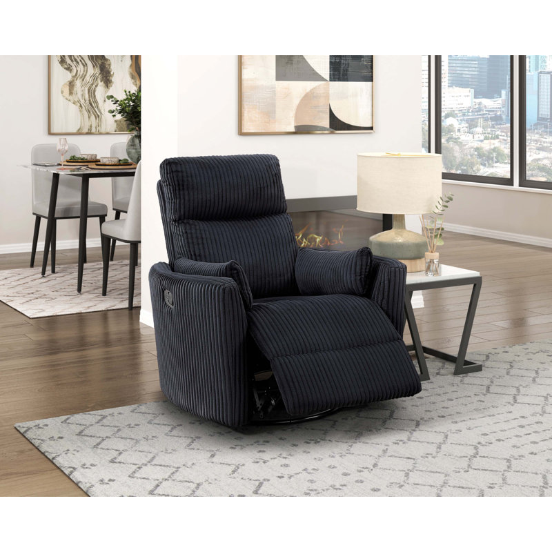 Fauteuil d'appoint en tissu velours côtelé, Noir