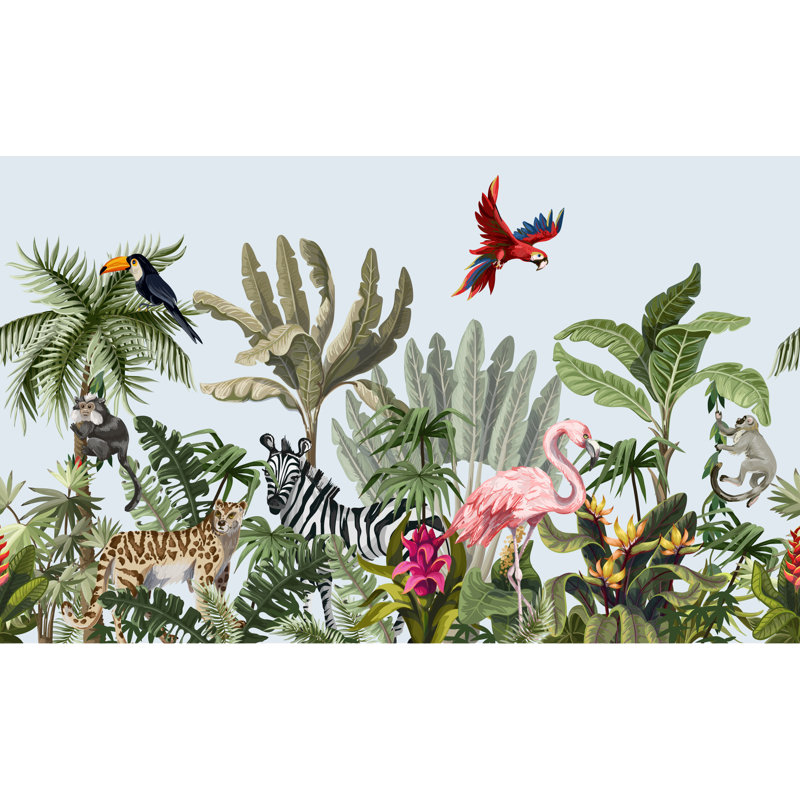 Papier peint amovible Jungle tropicale, L 75 po x l 112 po