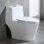 Toilette allongée une pièce à double chasse 1,28 GPF de hauteur ADA avec siège à fermeture douce, chasse 1000M