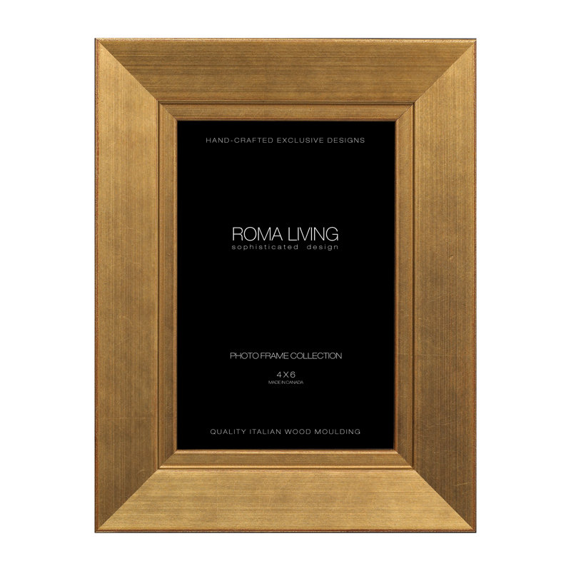 Metro Wood Beveled Picture Frame, Urban Gold Leaf, 4" x 6"