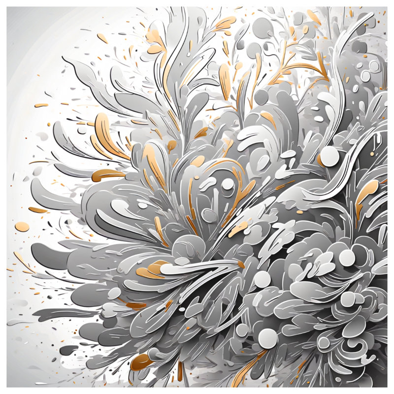 Couvertures d'art abstrait argent doré, L 60 po x H 80 po