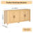 71-inch Sideboard Buffet Cabinet with 4 Fluted Doors, Adjustable Shelves & Cable Management, Light Oak