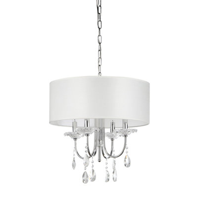 Bizet Glass Detailed & Polished Chrome Chandelier
