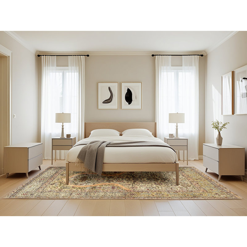 Tapis vert de style oriental, Rectangle 5 pi x 8 pi