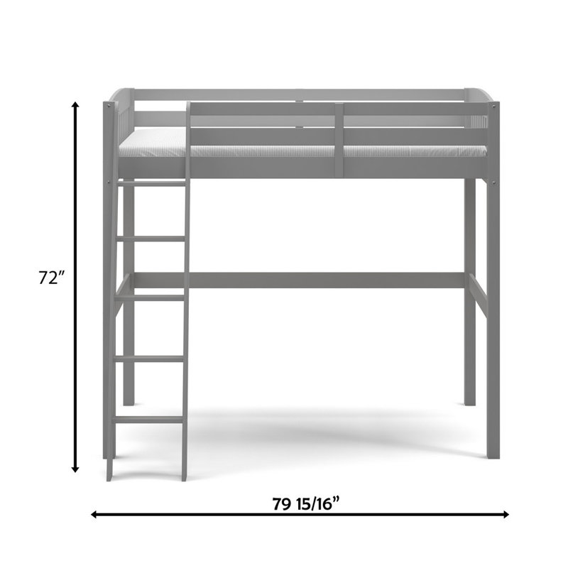 Lit mezzanine simple Jahliah Kids, Gris