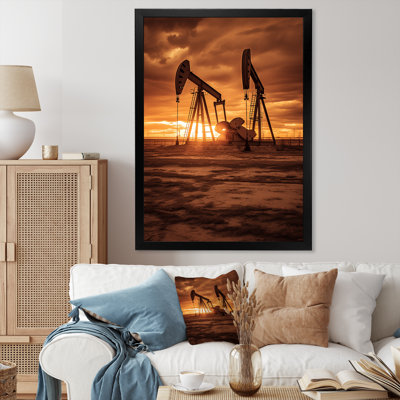 «Sunrise Oil Drilling Rig Horizon», reproduction sur toile