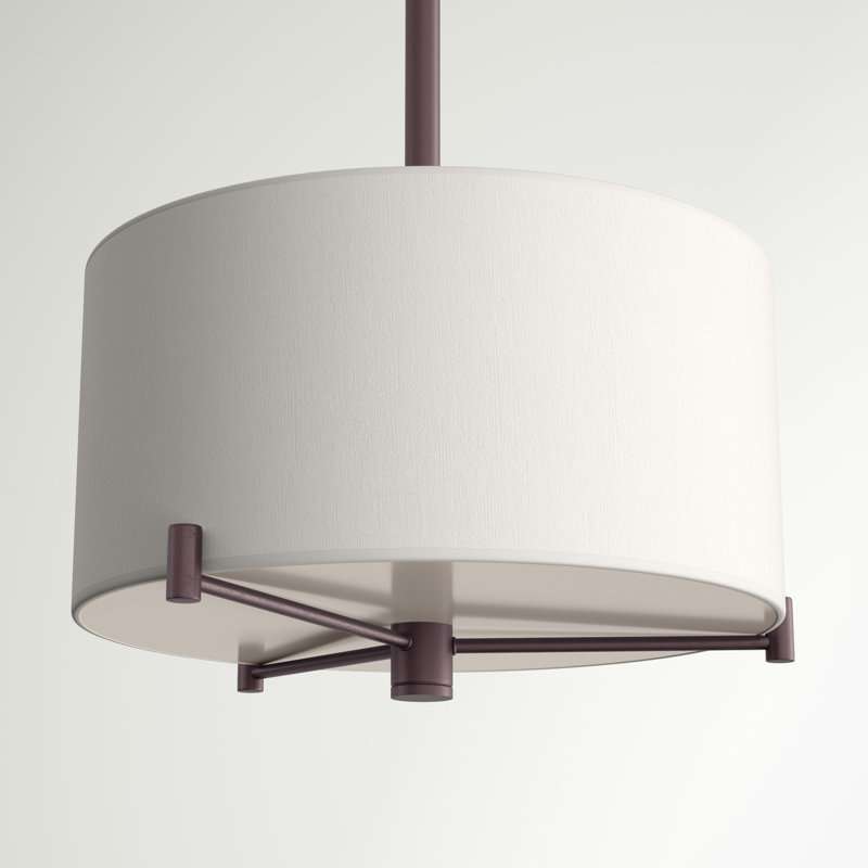 Huckstep 3 - Light Steel Dimmable Drum Chandelier, Antique Bronze