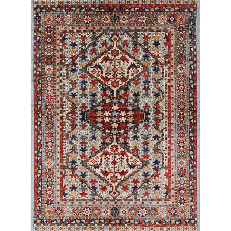 Tapis oriental brun / vert / beige, Rectangle 3 pi x 5 pi