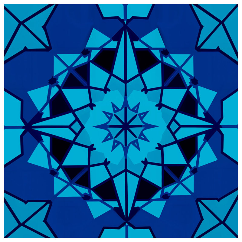 Couvertures bleues Kaléidoscope géométrique, L 50 po x H 60 po
