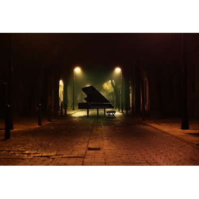 Piano Music Background by Carloscastilla - Wrapped Canvas Print