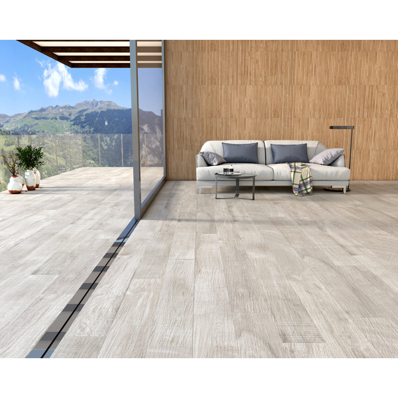 8" x 48" Porcelain Wall & Floor Tile, Gray