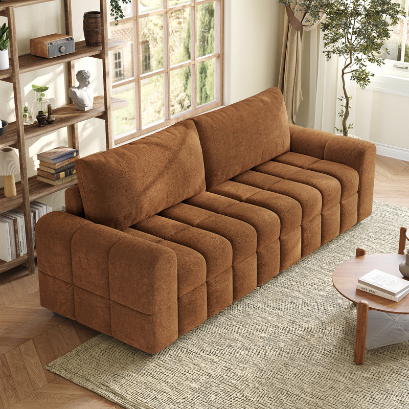 82" Modern Chenille Loveseat Sofa With Pull-Tufted Cushions, Easy Assembly, Comfortable Seating For Living Room, Bedroom, Or Apartment