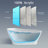 59''L x 29''W Freestanding Slipper Acrylic Soaking Bathtub with Chrome Drain and Overflow
