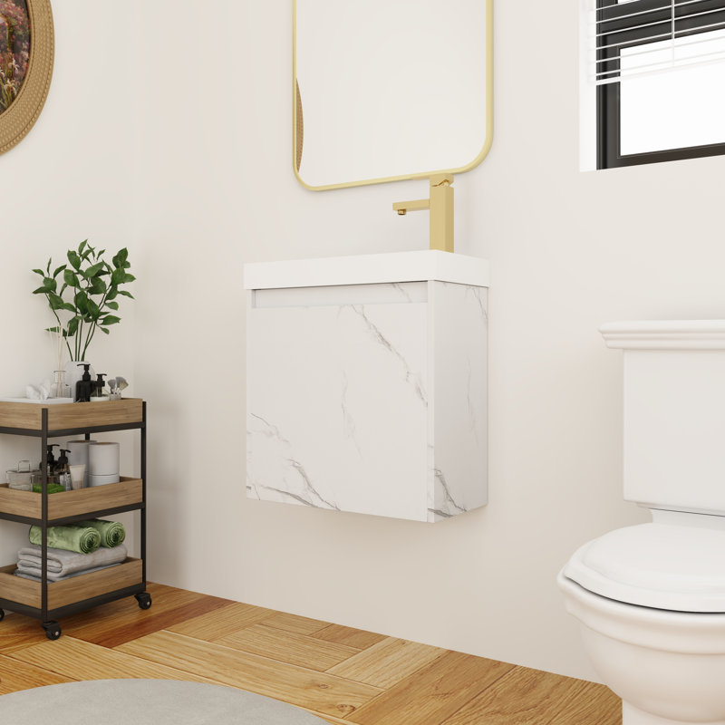 Meuble-lavabo simple 20 po avec plateau en résine Louca