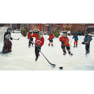 Young hockey players - 15.75"x31.50" Desk mat