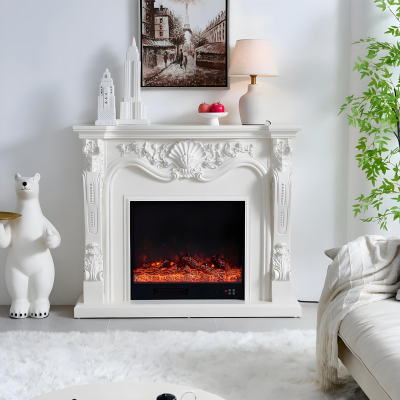 Foyer électrique Landscape, H 43,31 po x l 51,18 po x P 12,99 po, Blanc