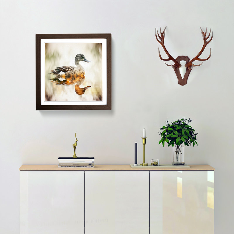 Single Picture Frame Print on Wood, Walnut