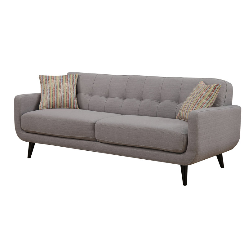 Polyester Blend Fabric With Quilted Structure, High-Density Foam Padding & 2 Throw Pillows