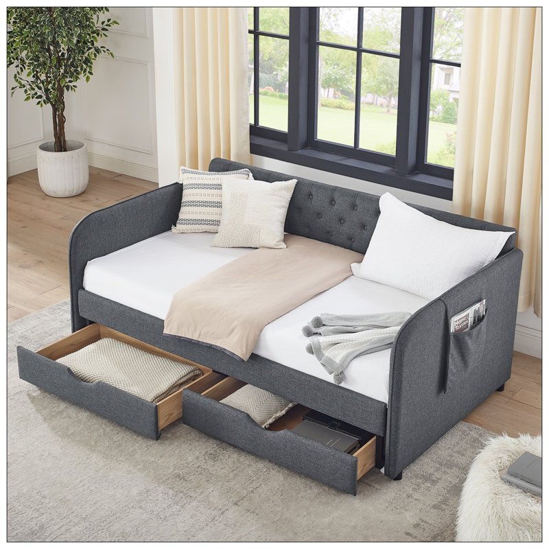 Lit pour chambre à coucher, Gris foncé