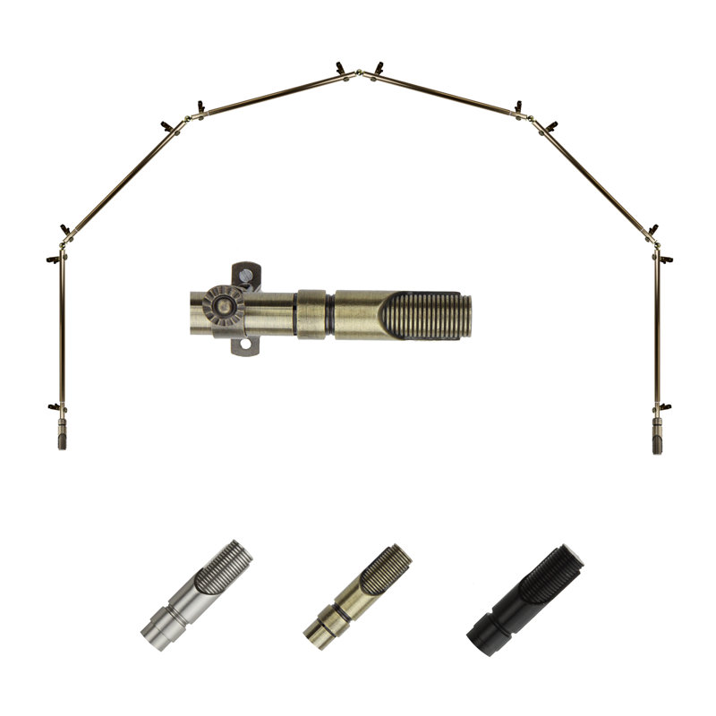Tringle à rideaux simple ajustable avec baie vitrée de 0,81 po, Laiton antique, 28 po à 48 po (chaque côté)