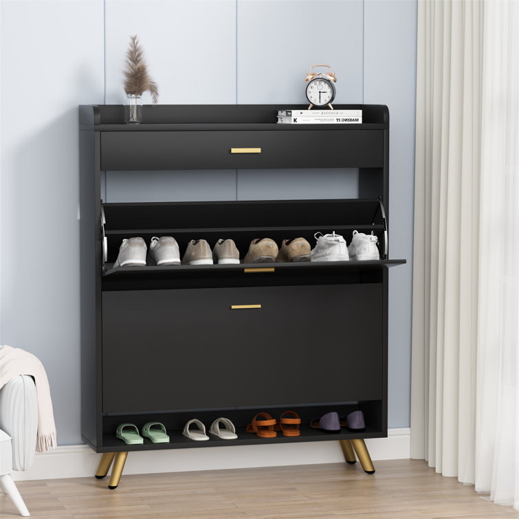 Everly Quinn 24 Pair Shoe Storage Cabinet