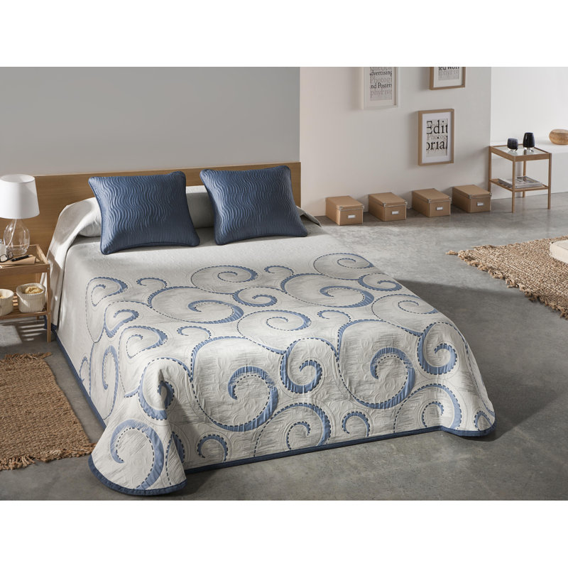 Paityn Polyester No Pattern Bedspread, Blue, 235 x 270 cm