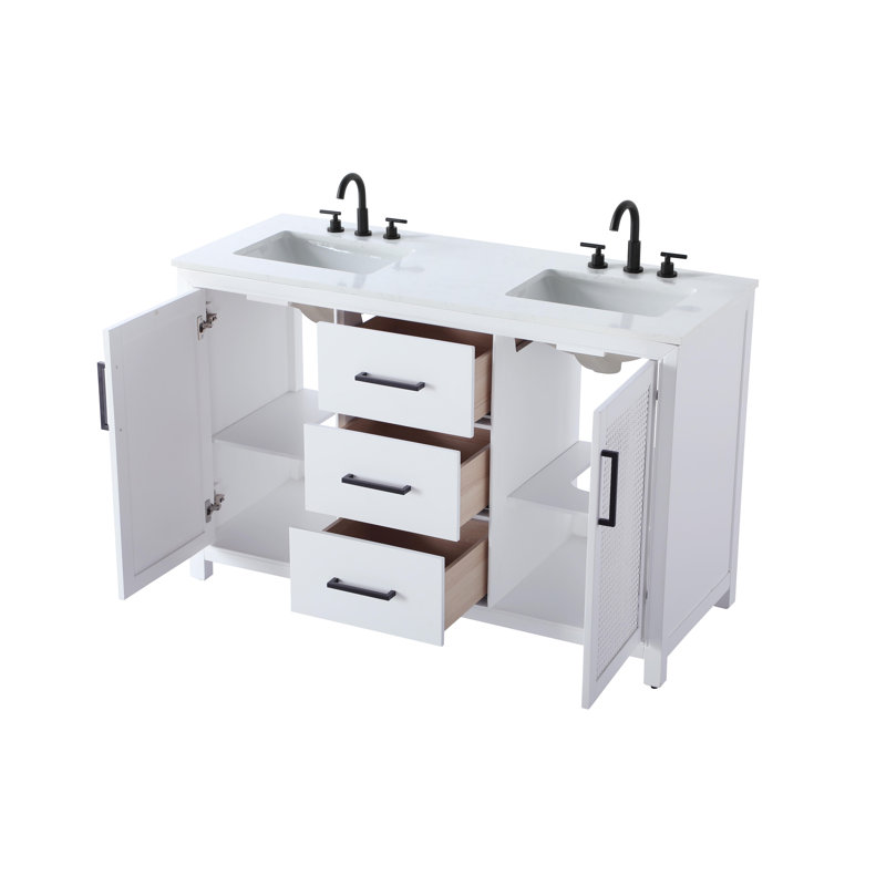 Meuble-lavabo double 54 po, Blanc