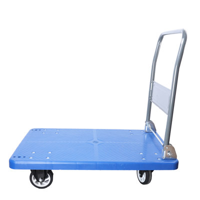 Foldable Heavy Duty Grocery Cart - 660 Lbs Capacity Moving Platform With Collapsible Handle For Shopping Hand Truck Space Saving Design Home And Garage