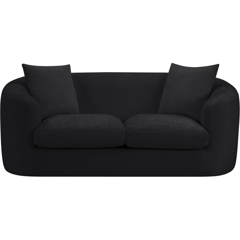 Causeuse Penelope, Tissu chenille noir