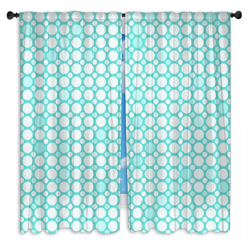 Rideaux obscurcissant à pois bleus - 2 panneaux, 40in x 61in - 2 panels, Room Darkening