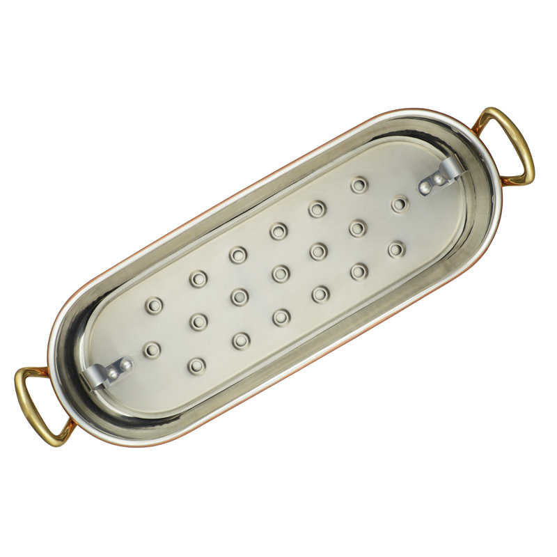 Ruffoni Historia Oval Fish Kettle Copper Rectangular Braiser with Lid