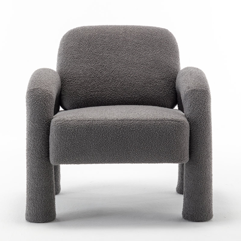 Upholstered Armchair, Gray 100% Polyester