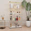 Vitrine en verre trempé, armoire à vin, armoire de rangement, classeur, avec bande DEL Bluetooth, peut être contrôlée par une télécommande ou une application mobile, roulettes pivotantes, peut être placée n'importe où, couleur: blanc-1339999000