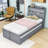 Eddra Size Multifunctional Platform Bed with LED Headboard,  Storage, and Pull-Out Twin Trundle-979544704-997466541