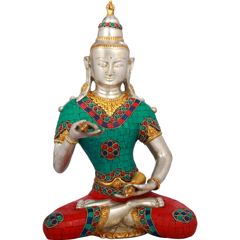 13 "La sérénité de Vajrasattva, l'Adi-Bouddha en laiton | Fabriqué à la main | Fabriqué en Inde
