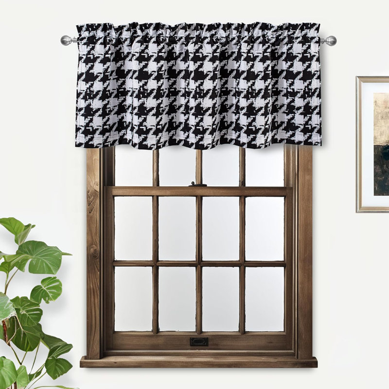 Skidmore Houndstooth Tailored Window Pelmet, Black