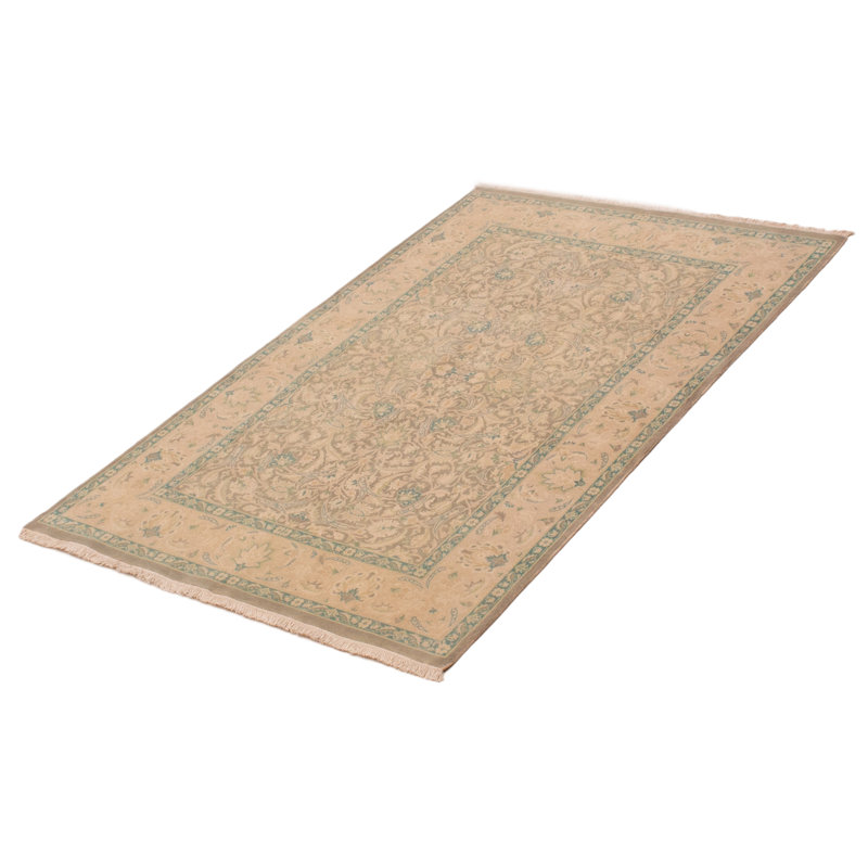 Tapis rectangulaire unique en laine 4 pi x 6 pi 5 po années 1990 Abbiney